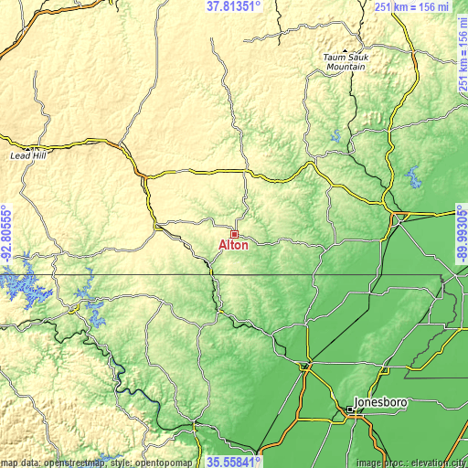 Topographic map of Alton