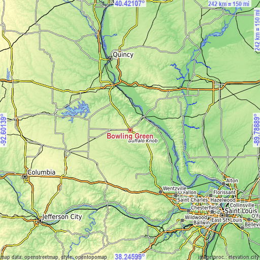 Topographic map of Bowling Green