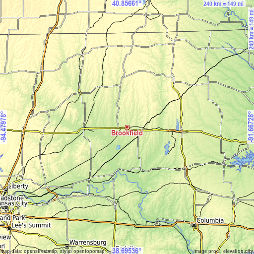 Topographic map of Brookfield