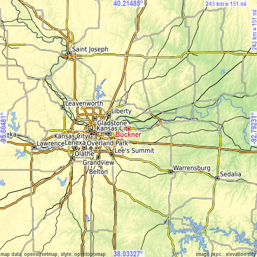 Topographic map of Buckner
