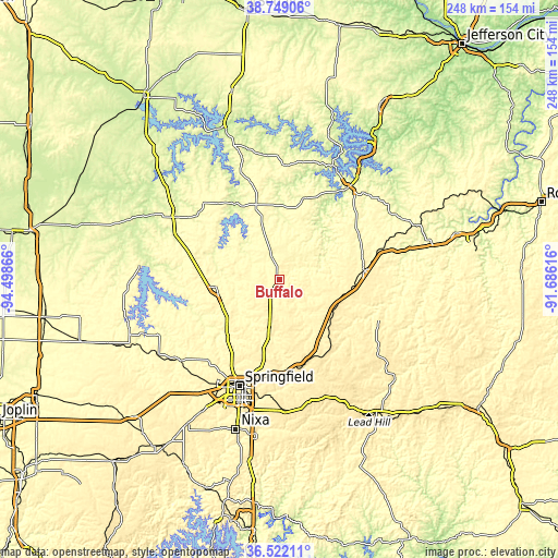 Topographic map of Buffalo