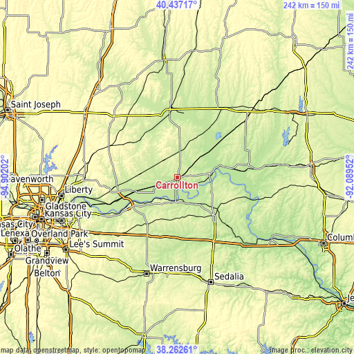 Topographic map of Carrollton