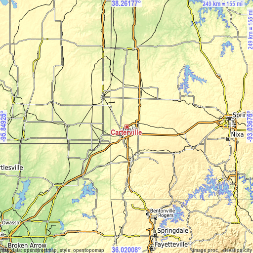 Topographic map of Carterville