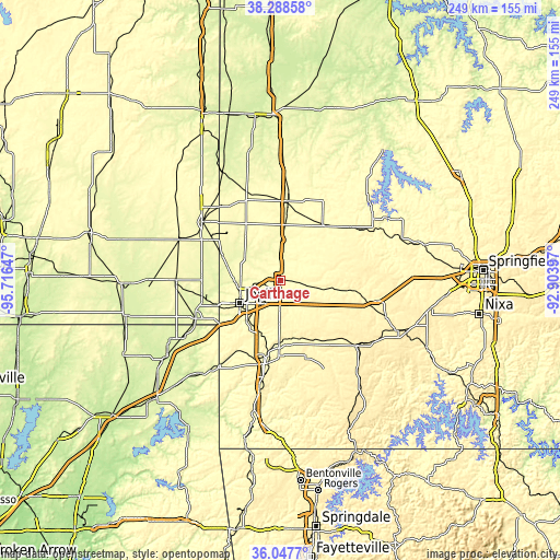 Topographic map of Carthage