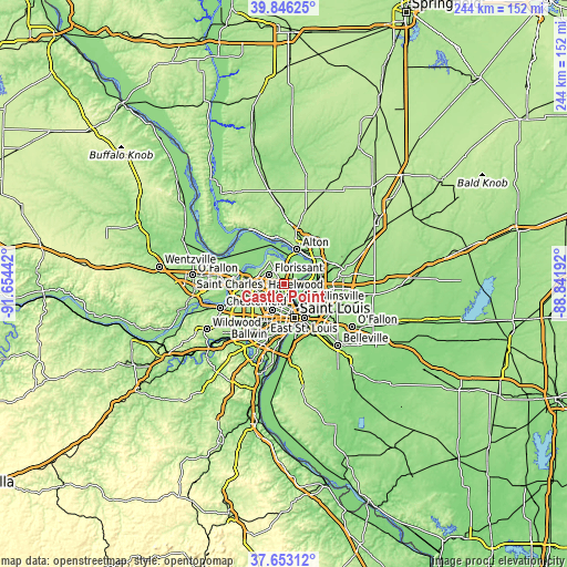 Topographic map of Castle Point