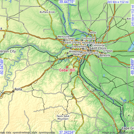 Topographic map of Cedar Hill