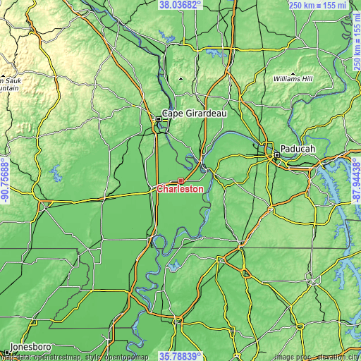 Topographic map of Charleston