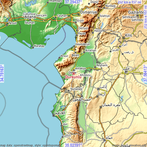 Topographic map of Dursunlu
