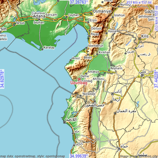 Topographic map of Uzunbağ