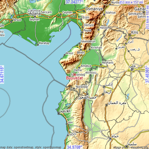 Topographic map of Büyükçat