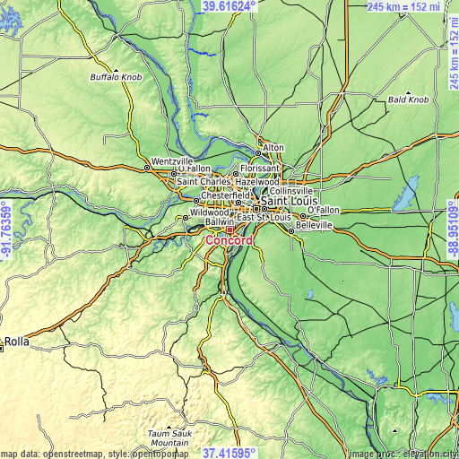 Topographic map of Concord