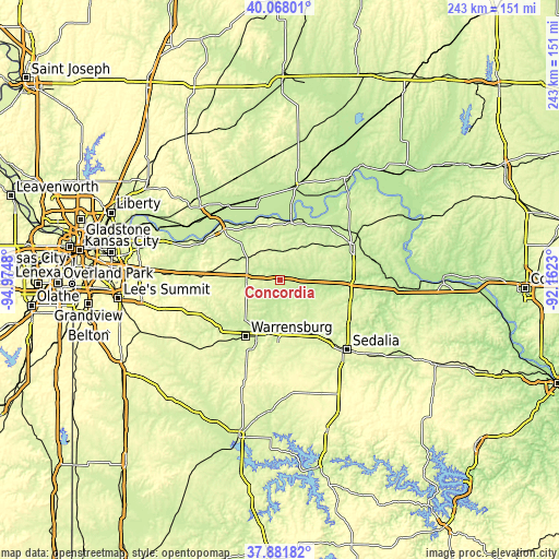 Topographic map of Concordia