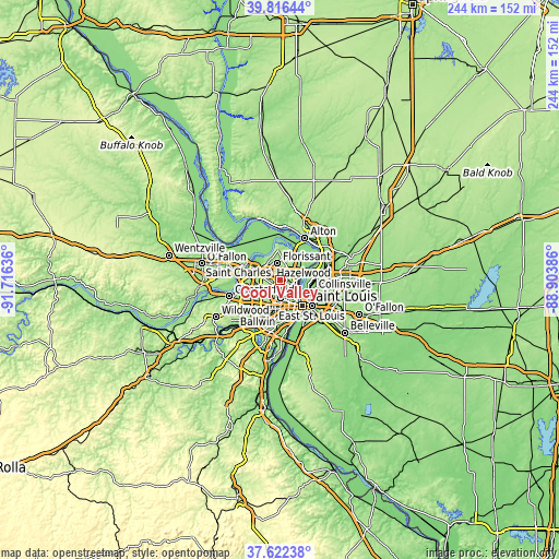 Topographic map of Cool Valley