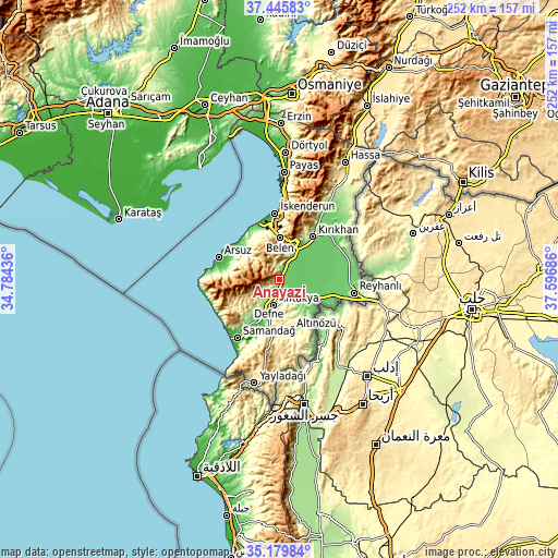 Topographic map of Anayazı