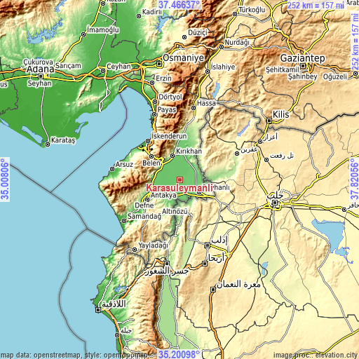 Topographic map of Karasüleymanlı