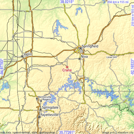 Topographic map of Crane