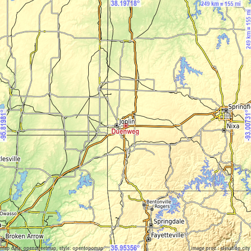 Topographic map of Duenweg