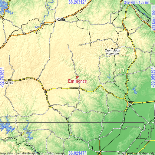 Topographic map of Eminence