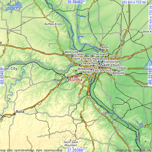 Topographic map of Eureka