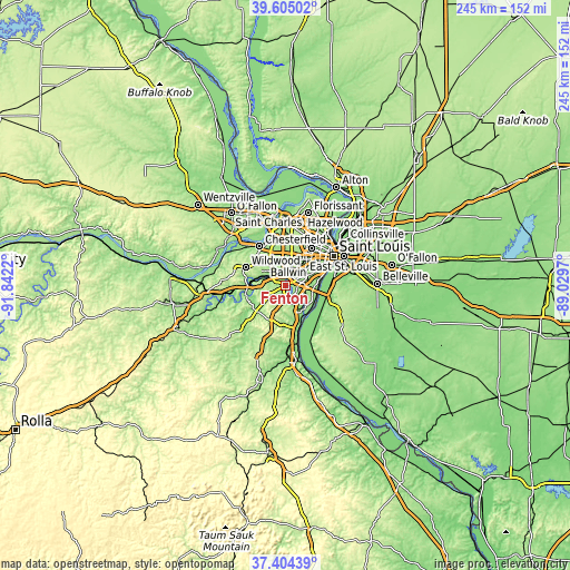 Topographic map of Fenton