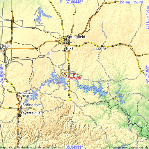 Topographic map of Forsyth