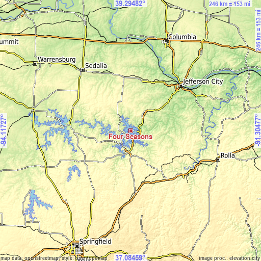 Topographic map of Four Seasons