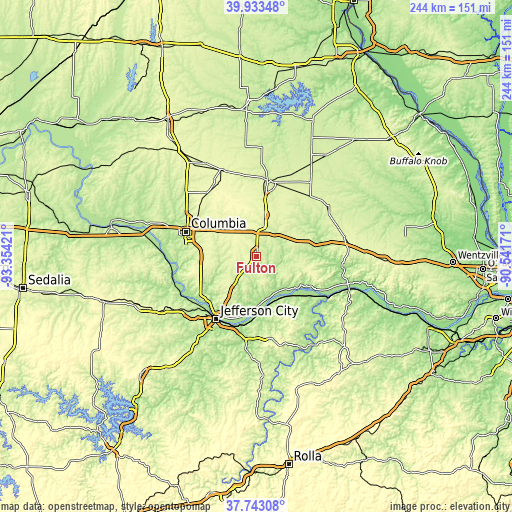 Topographic map of Fulton