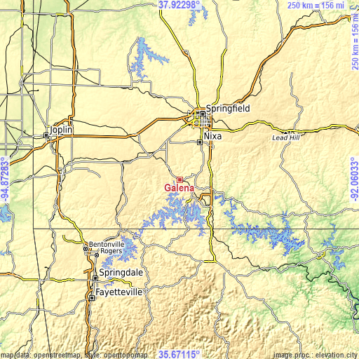 Topographic map of Galena