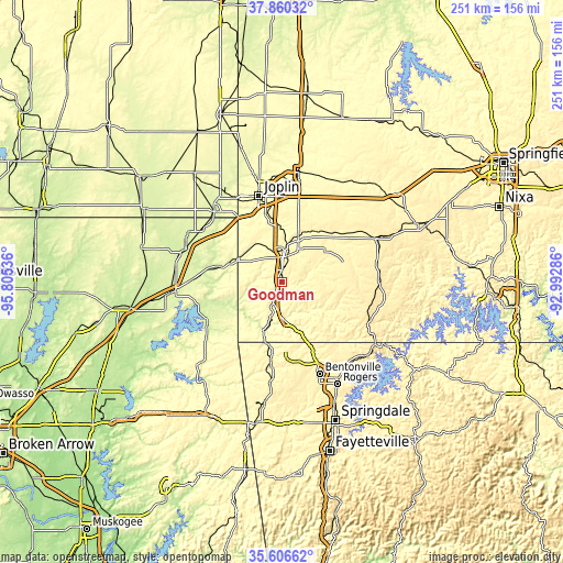 Topographic map of Goodman