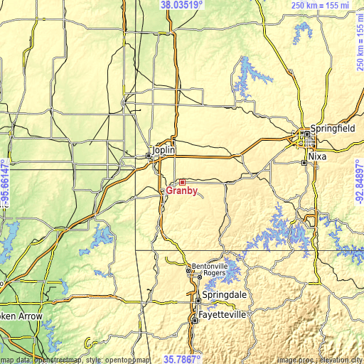 Topographic map of Granby