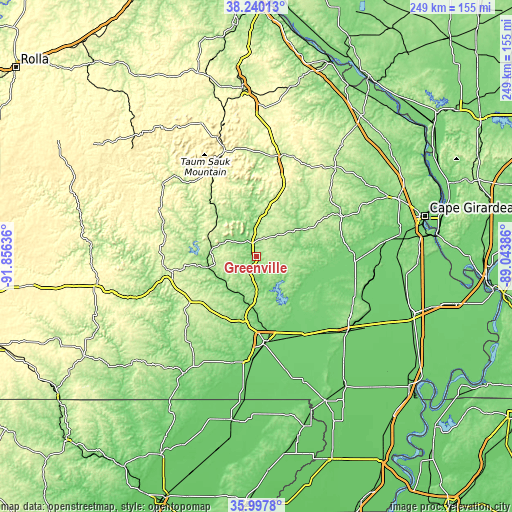 Topographic map of Greenville