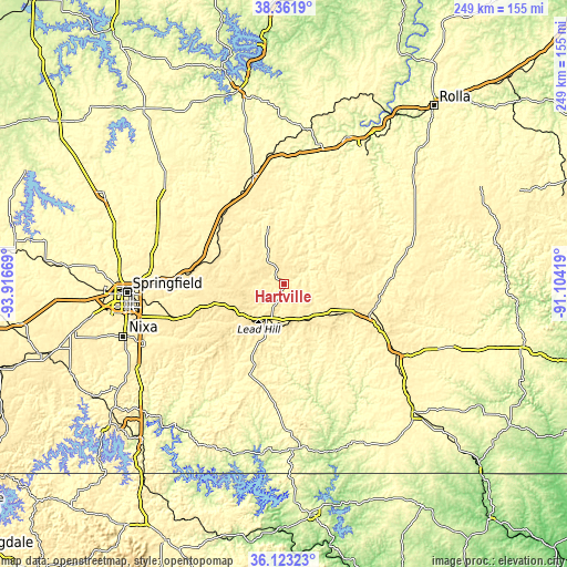 Topographic map of Hartville