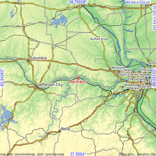 Topographic map of Hermann