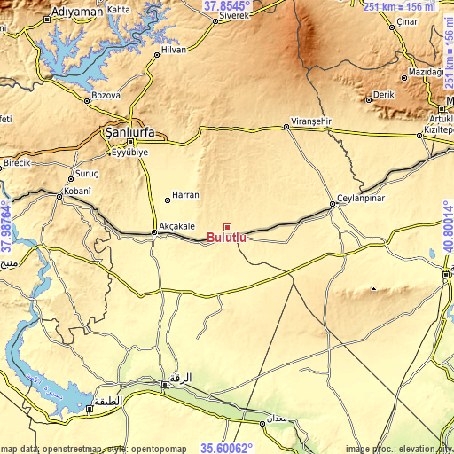 Topographic map of Bulutlu