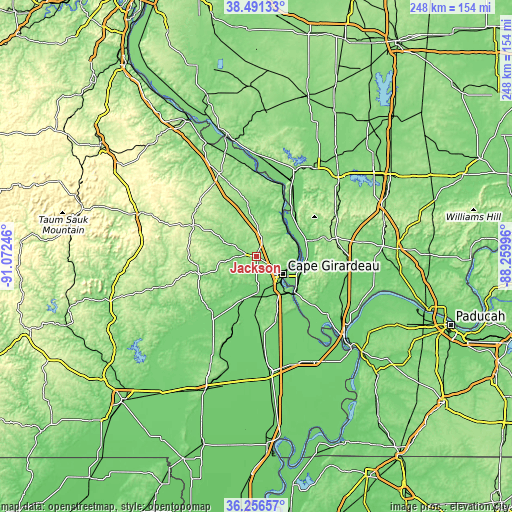 Topographic map of Jackson