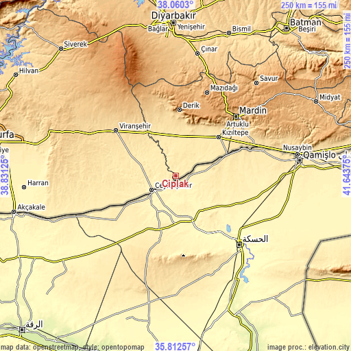Topographic map of Çıplak