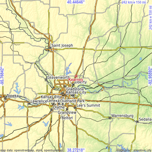 Topographic map of Kearney