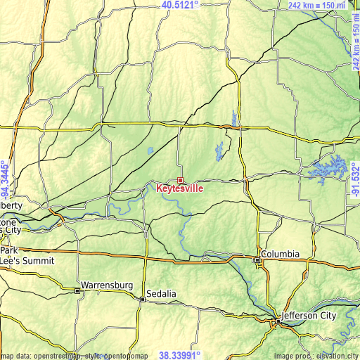 Topographic map of Keytesville