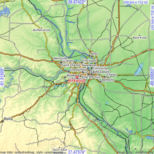 Topographic map of Kirkwood