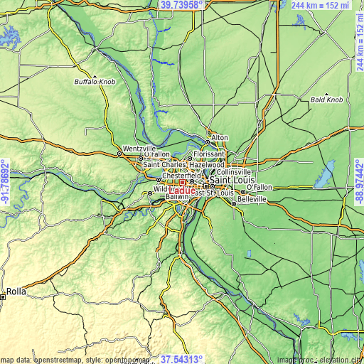 Topographic map of Ladue