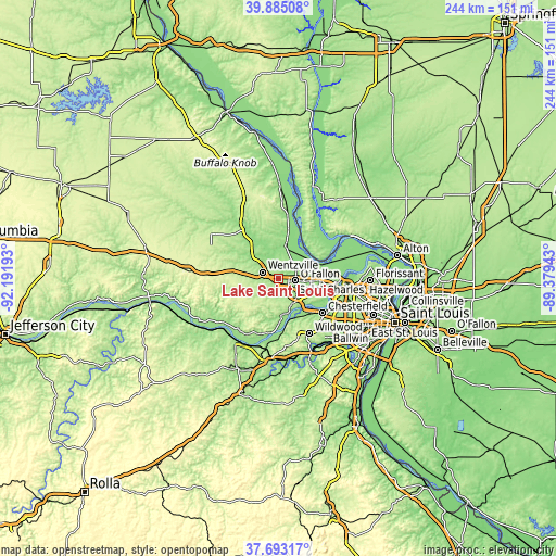 Topographic map of Lake Saint Louis