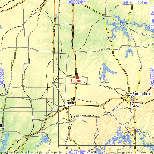 Topographic map of Lamar