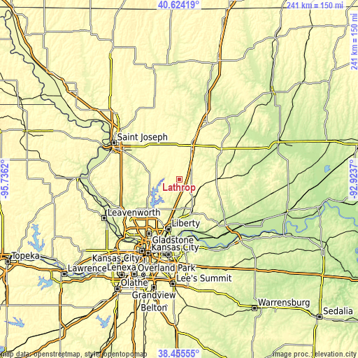 Topographic map of Lathrop