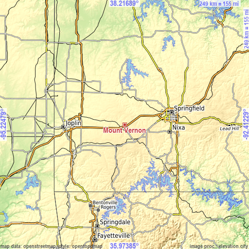 Topographic map of Mount Vernon