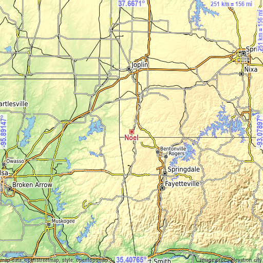 Topographic map of Noel