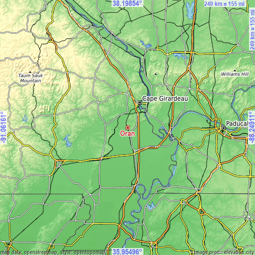 Topographic map of Oran