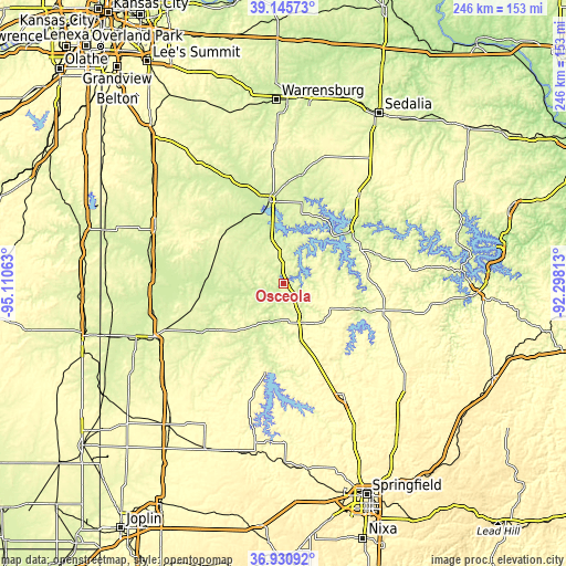 Topographic map of Osceola