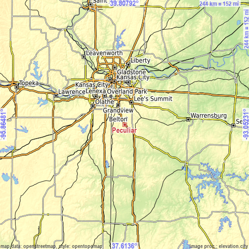 Topographic map of Peculiar