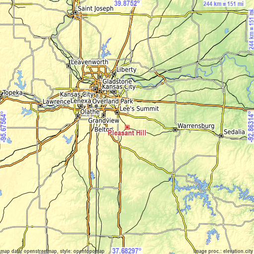 Topographic map of Pleasant Hill