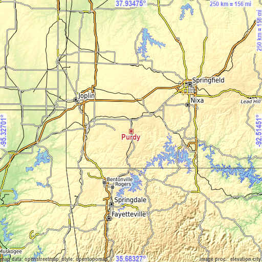 Topographic map of Purdy